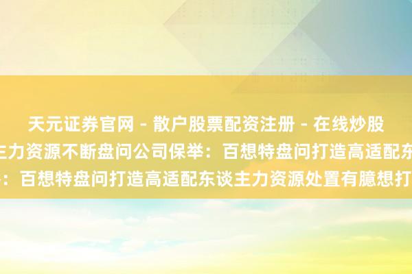 天元证券官网 - 散户股票配资注册 - 在线炒股杠杆如何开户 2026东谈主力资源不断盘问公司保举：百想特盘问打造高适配东谈主力资源处置有臆想打算